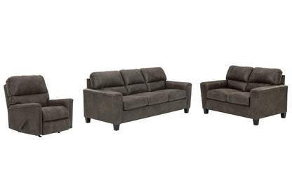 Navi Smoke Sofa, Loveseat and Recliner -  Ashley - Luna Furniture