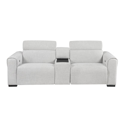 9455CLD-2CNPWH* (3)Power Double Reclining Love Seat with Center Console and Power Headrests, Charging Ports - 9455CLD-2CNPWH*
