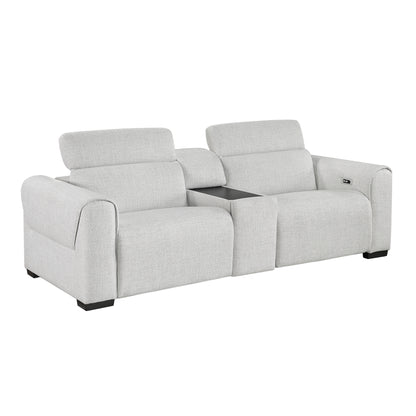 9455CLD-2CNPWH* (3)Power Double Reclining Love Seat with Center Console and Power Headrests, Charging Ports - 9455CLD-2CNPWH*