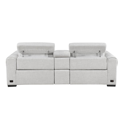 9455CLD-2CNPWH* (3)Power Double Reclining Love Seat with Center Console and Power Headrests, Charging Ports - 9455CLD-2CNPWH*