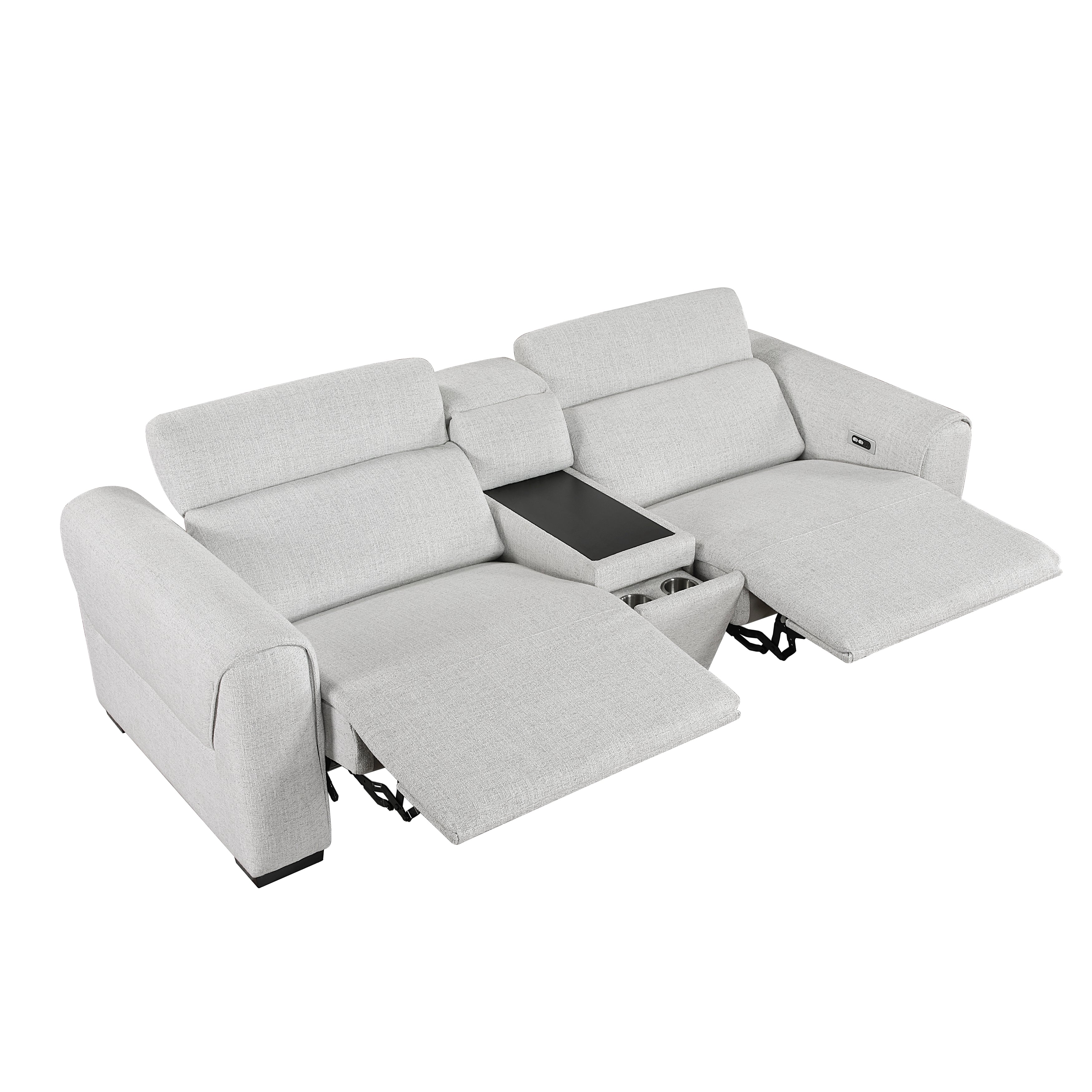 9455CLD-2CNPWH* (3)Power Double Reclining Love Seat with Center Console and Power Headrests, Charging Ports - 9455CLD-2CNPWH*