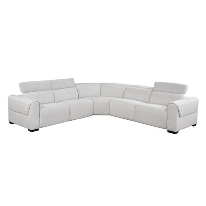 9455CLD*5LRRRPWH (5)5-Piece Modular Power Reclining Sectional with Power Headrests, Charging Ports - 9455CLD*5LRRRPWH