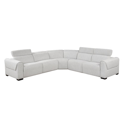 9455CLD*5LRRRPWH (5)5-Piece Modular Power Reclining Sectional with Power Headrests, Charging Ports - 9455CLD*5LRRRPWH
