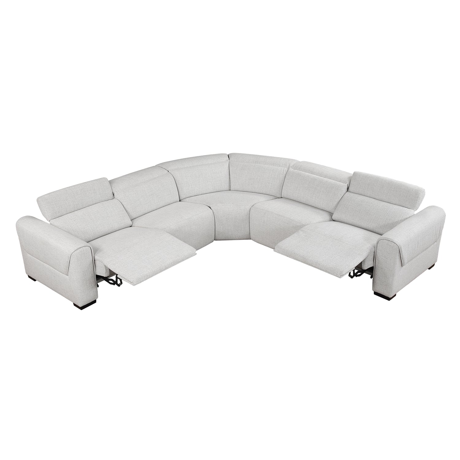 9455CLD*5LRRRPWH (5)5-Piece Modular Power Reclining Sectional with Power Headrests, Charging Ports - 9455CLD*5LRRRPWH