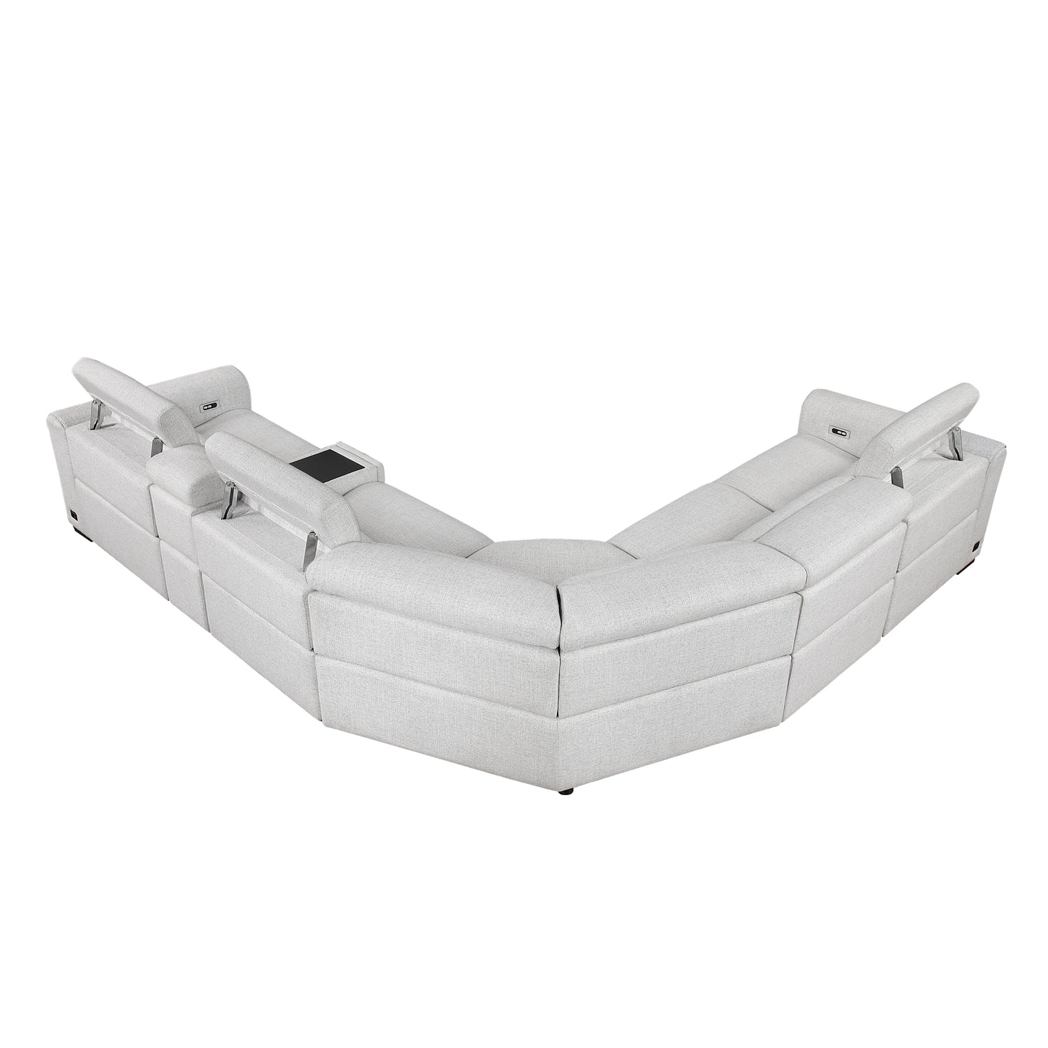 9455CLD*6LRRRPWH (6)6-Piece Modular Power Reclining Sectional with Power Headrests, Charging Ports - 9455CLD*6LRRRPWH