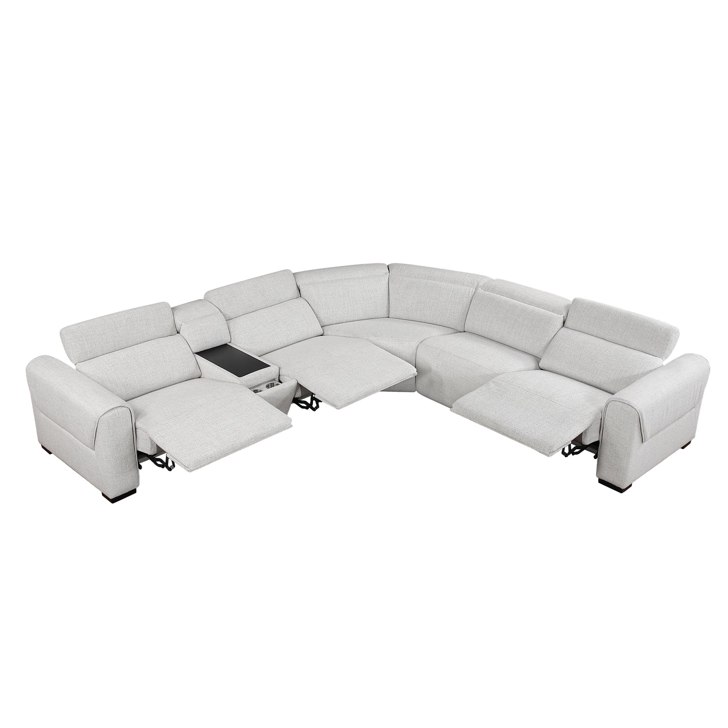 9455CLD*6LRRRPWH (6)6-Piece Modular Power Reclining Sectional with Power Headrests, Charging Ports - 9455CLD*6LRRRPWH