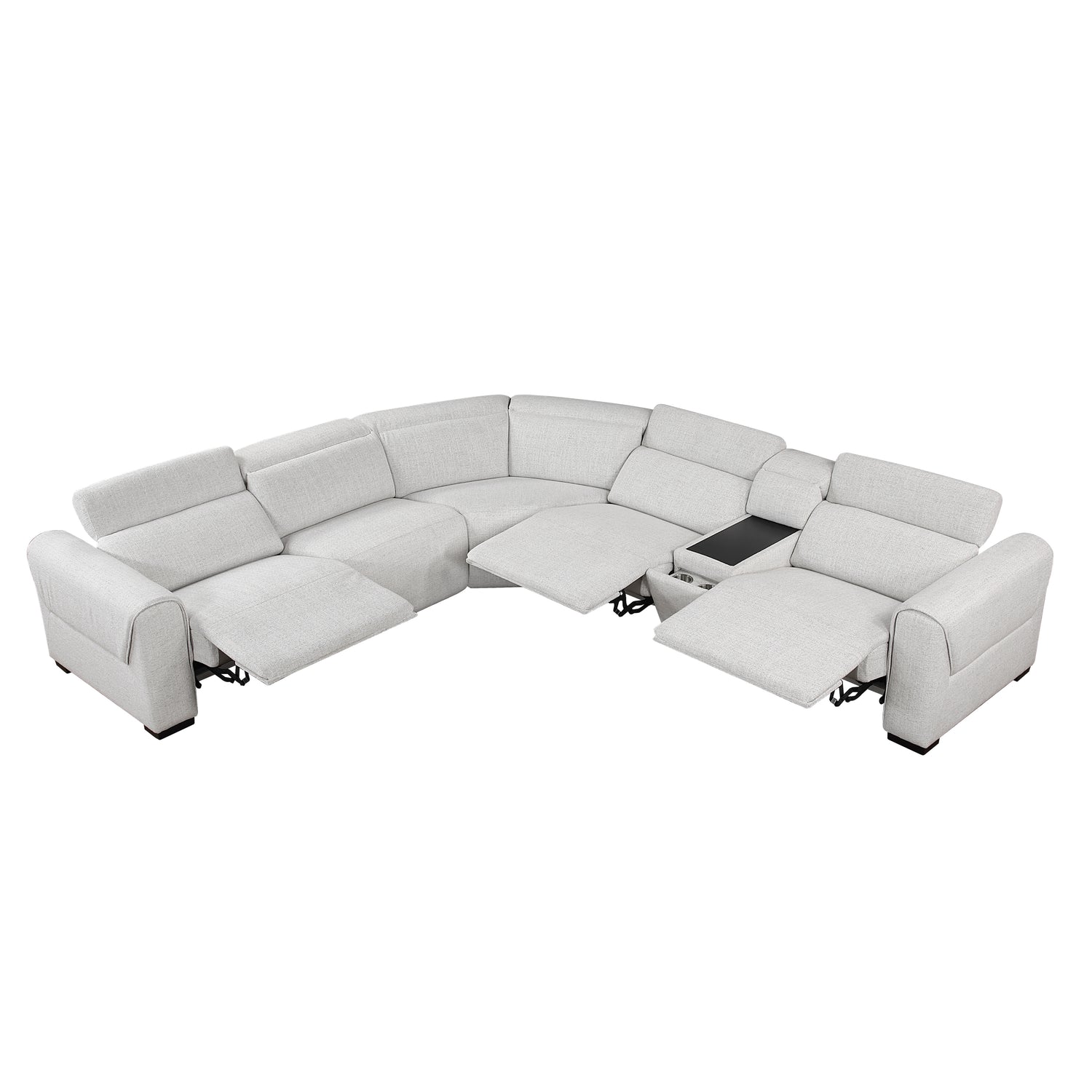 9455CLD*6LRRRPWH (6)6-Piece Modular Power Reclining Sectional with Power Headrests, Charging Ports - 9455CLD*6LRRRPWH