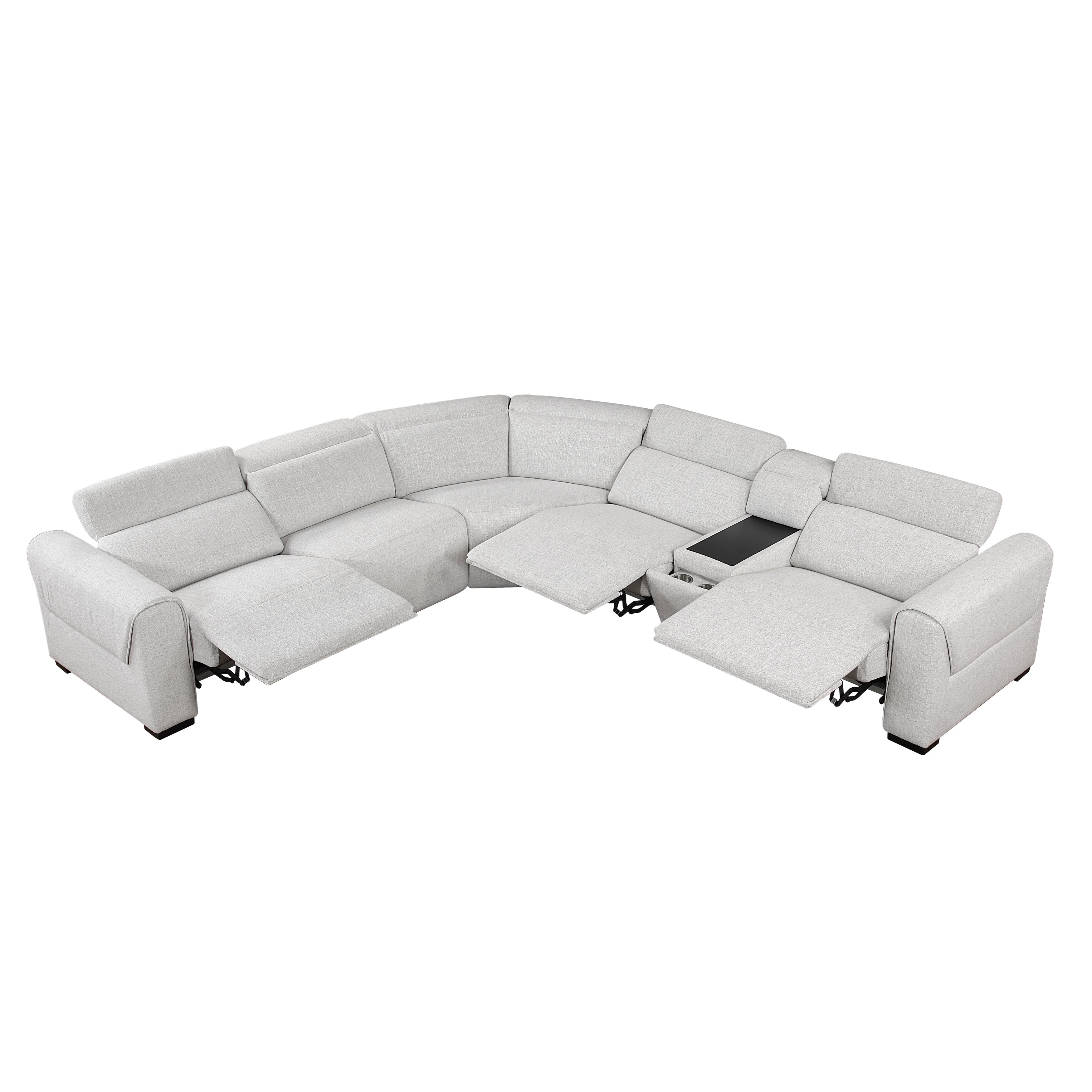 9455CLD*6LRRRPWH (6)6-Piece Modular Power Reclining Sectional with Power Headrests, Charging Ports - 9455CLD*6LRRRPWH