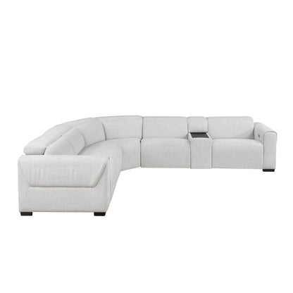 9455CLD*6LRRRPWH (6)6-Piece Modular Power Reclining Sectional with Power Headrests, Charging Ports - 9455CLD*6LRRRPWH
