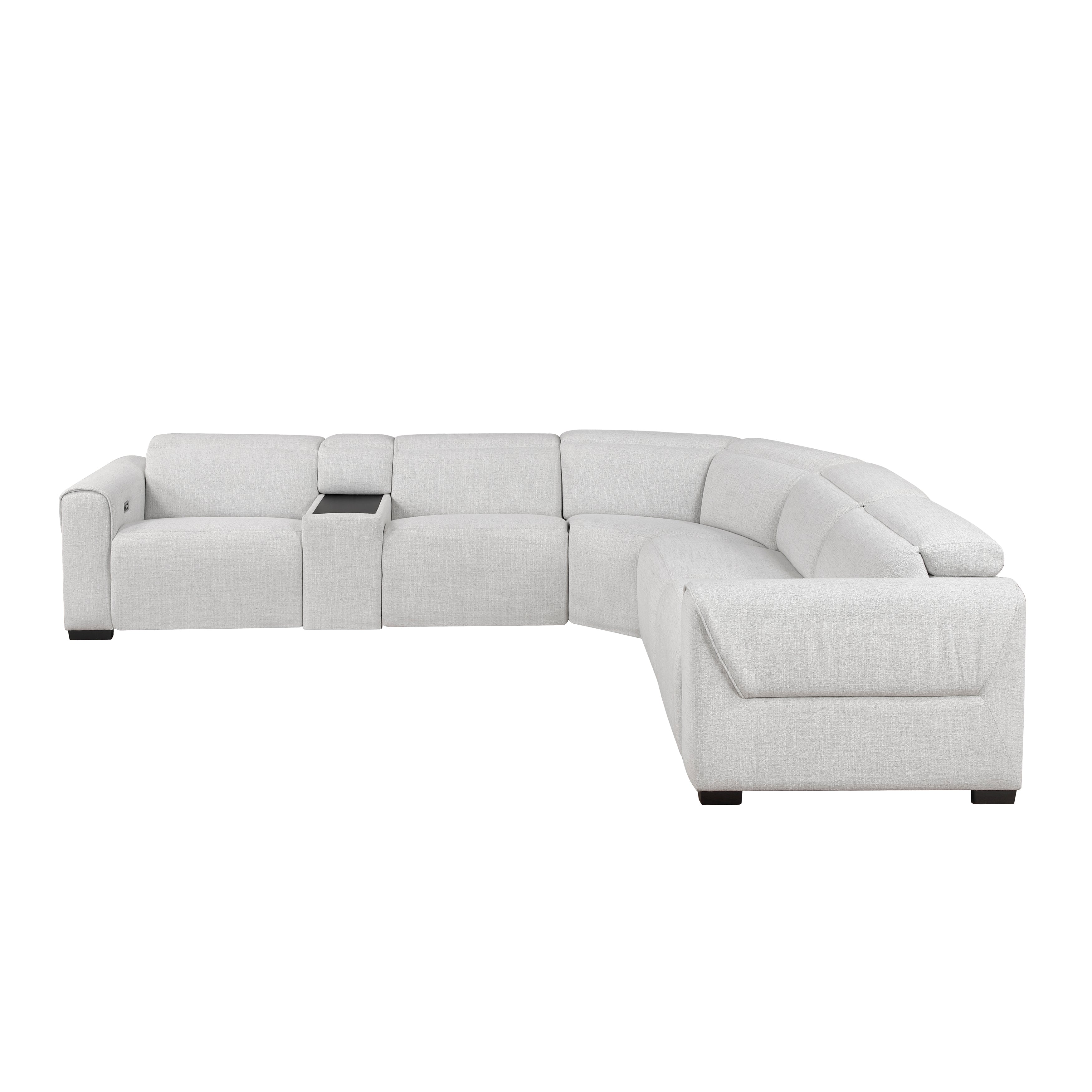 9455CLD*6LRRRPWH (6)6-Piece Modular Power Reclining Sectional with Power Headrests, Charging Ports - 9455CLD*6LRRRPWH