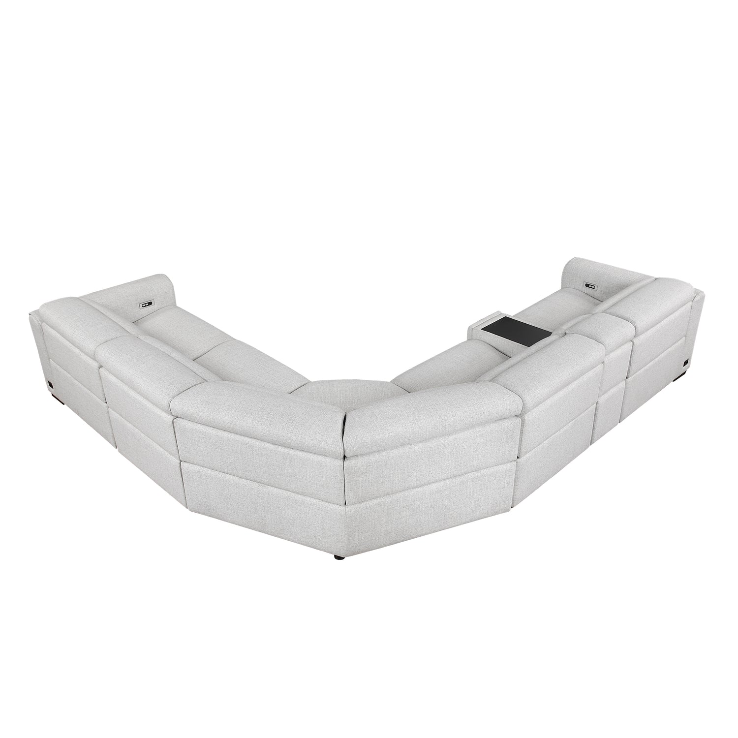 9455CLD*6LRRRPWH (6)6-Piece Modular Power Reclining Sectional with Power Headrests, Charging Ports - 9455CLD*6LRRRPWH