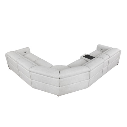 9455CLD*6LRRRPWH (6)6-Piece Modular Power Reclining Sectional with Power Headrests, Charging Ports - 9455CLD*6LRRRPWH