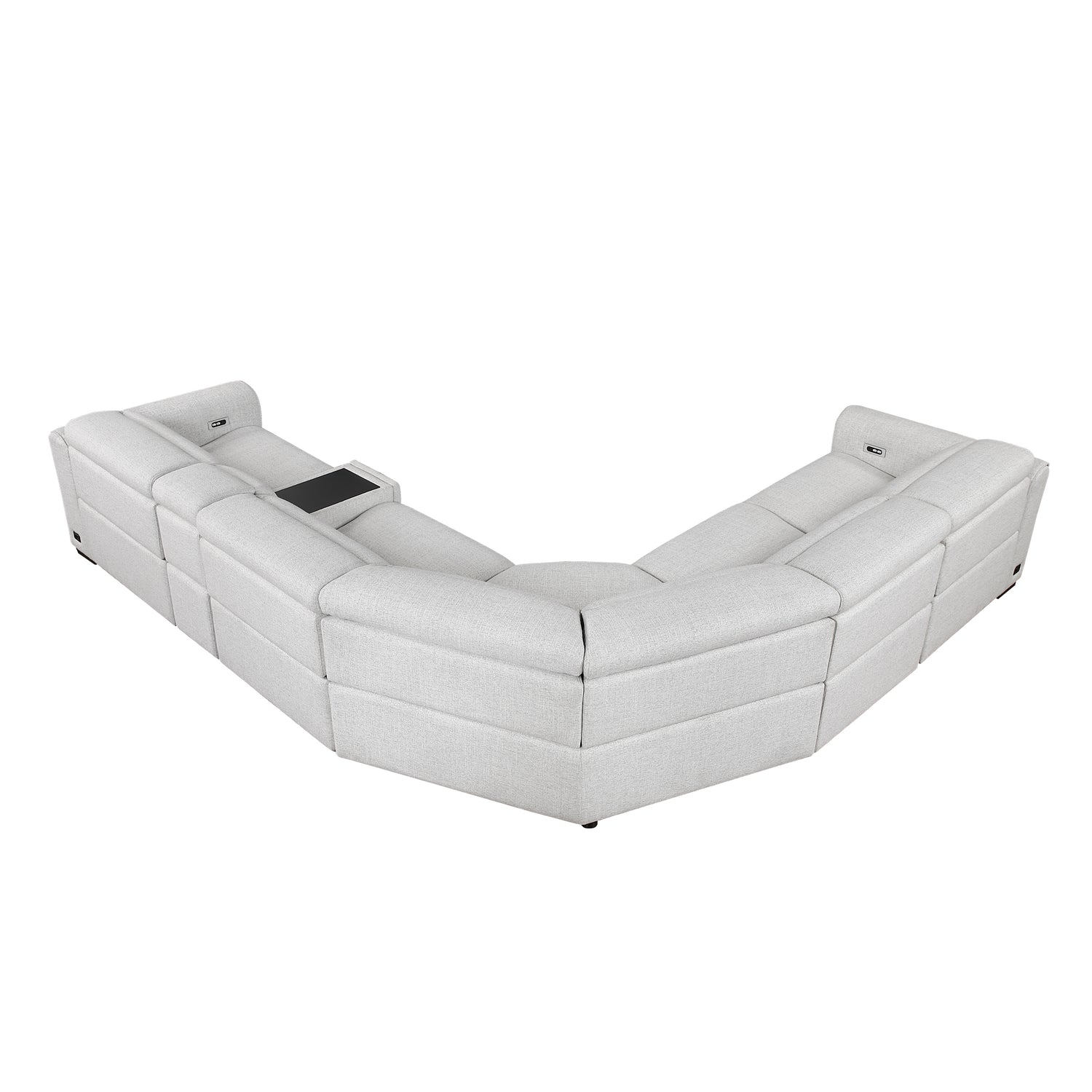 9455CLD*6LRRRPWH (6)6-Piece Modular Power Reclining Sectional with Power Headrests, Charging Ports - 9455CLD*6LRRRPWH