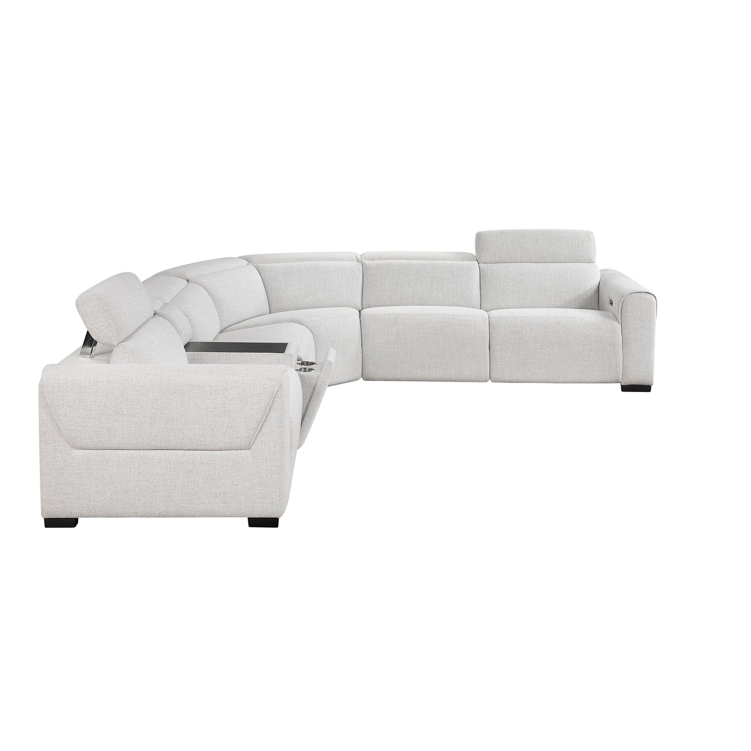 9455CLD*6LRRRPWH (6)6-Piece Modular Power Reclining Sectional with Power Headrests, Charging Ports - 9455CLD*6LRRRPWH