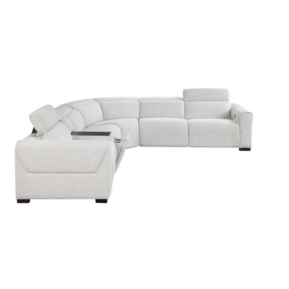 9455CLD*6LRRRPWH (6)6-Piece Modular Power Reclining Sectional with Power Headrests, Charging Ports - 9455CLD*6LRRRPWH