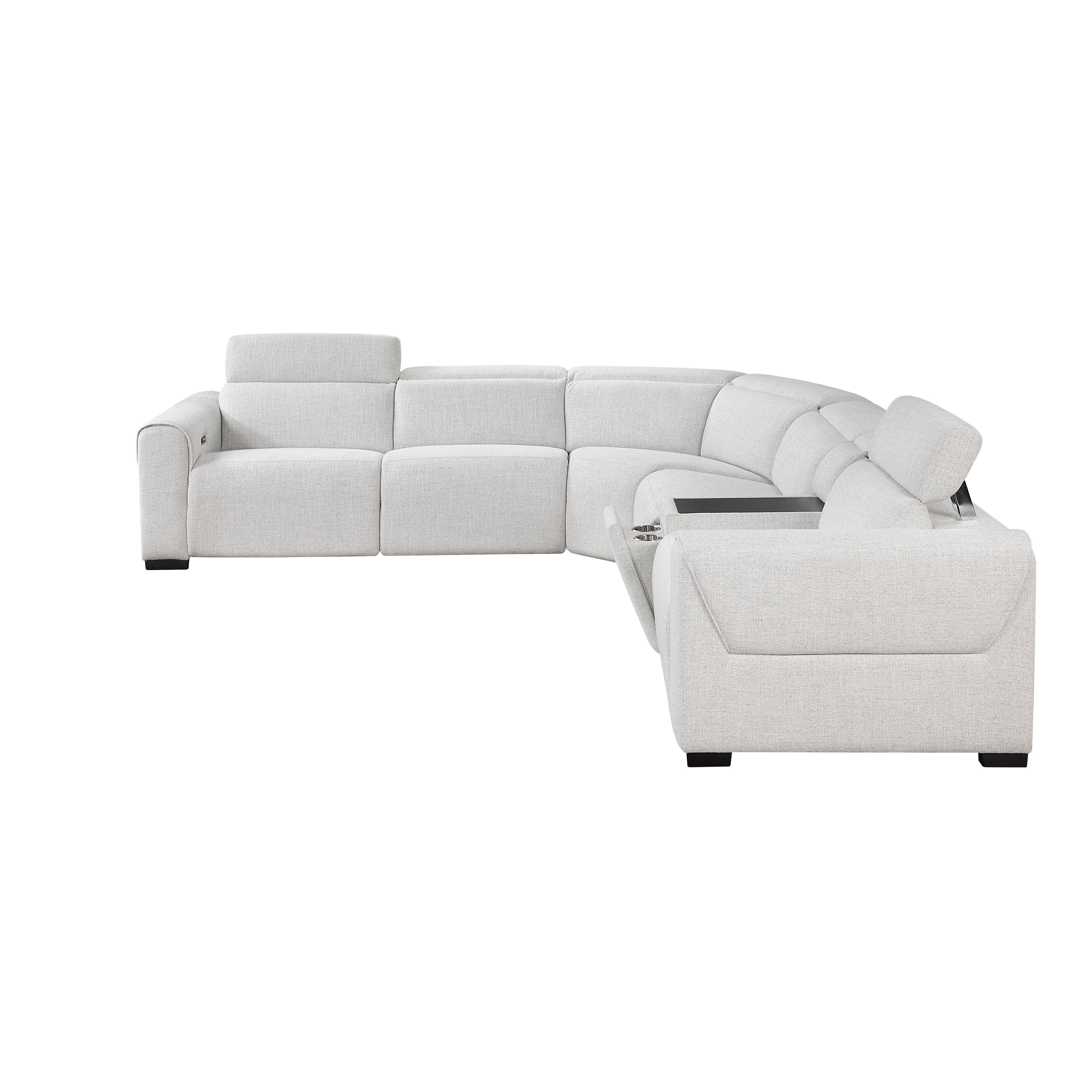 9455CLD*6LRRRPWH (6)6-Piece Modular Power Reclining Sectional with Power Headrests, Charging Ports - 9455CLD*6LRRRPWH