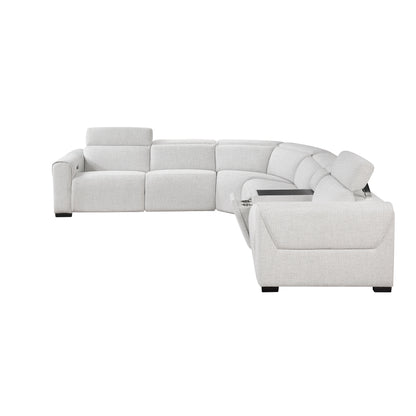 9455CLD*6LRRRPWH (6)6-Piece Modular Power Reclining Sectional with Power Headrests, Charging Ports - 9455CLD*6LRRRPWH