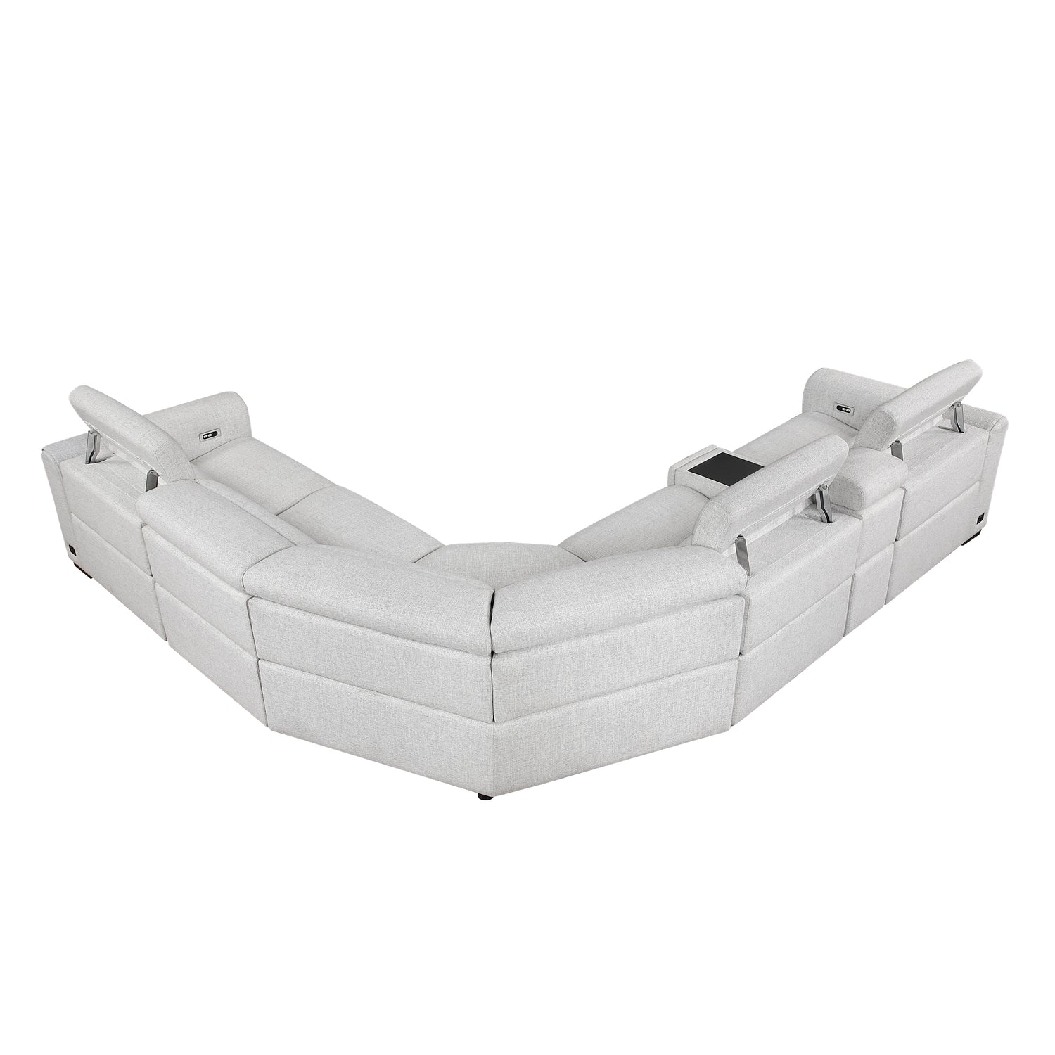 9455CLD*6LRRRPWH (6)6-Piece Modular Power Reclining Sectional with Power Headrests, Charging Ports - 9455CLD*6LRRRPWH