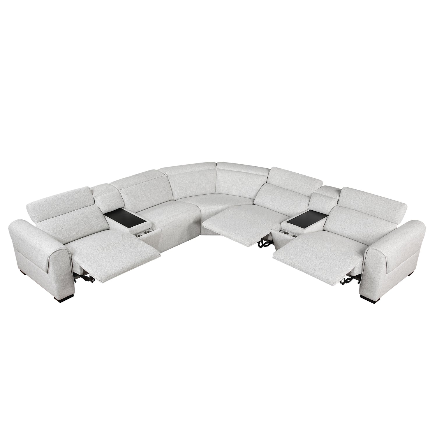 9455CLD*7LRRRPWH (7)7-Piece Modular Power Reclining Sectional with Power Headrests - 9455CLD*7LRRRPWH