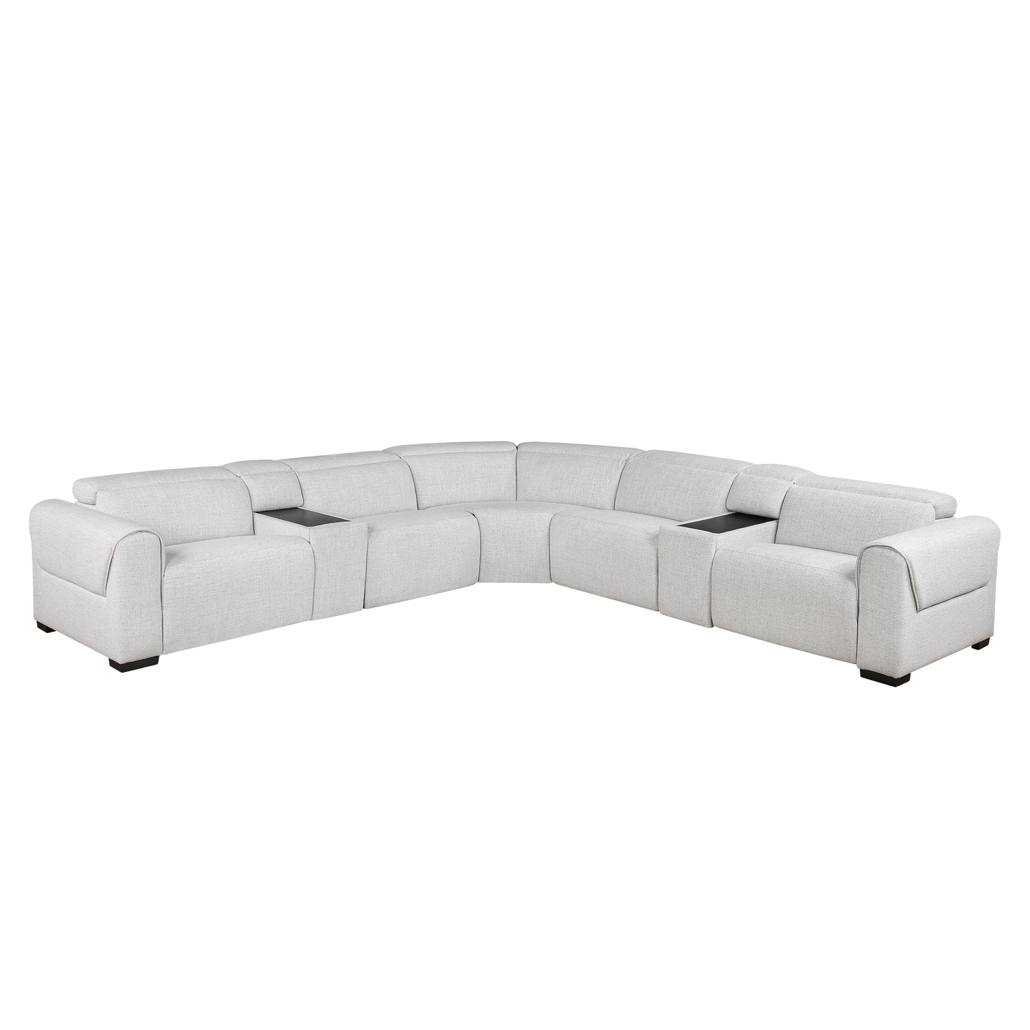 9455CLD*7LRRRPWH (7)7-Piece Modular Power Reclining Sectional with Power Headrests - 9455CLD*7LRRRPWH