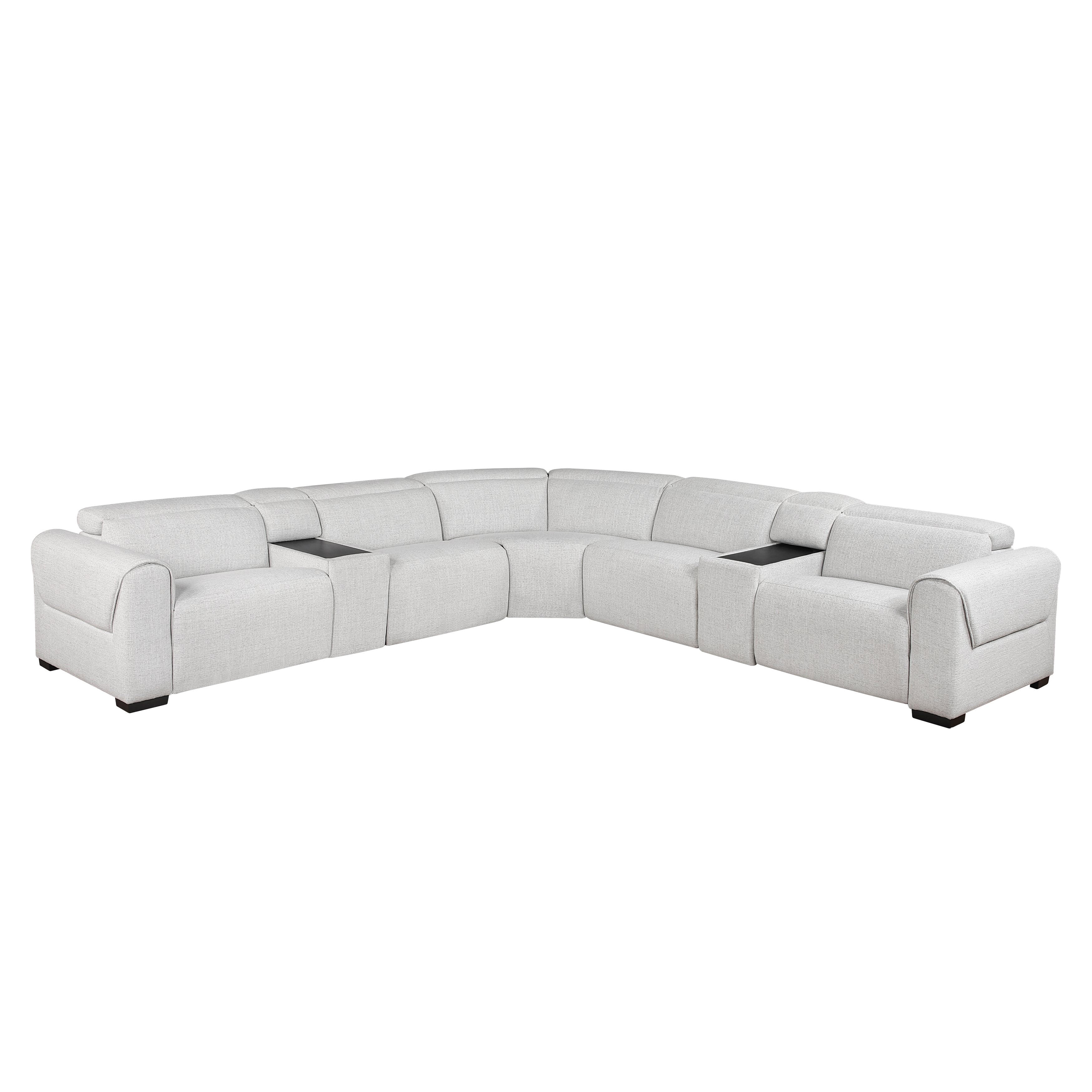 9455CLD*7LRRRPWH (7)7-Piece Modular Power Reclining Sectional with Power Headrests - 9455CLD*7LRRRPWH