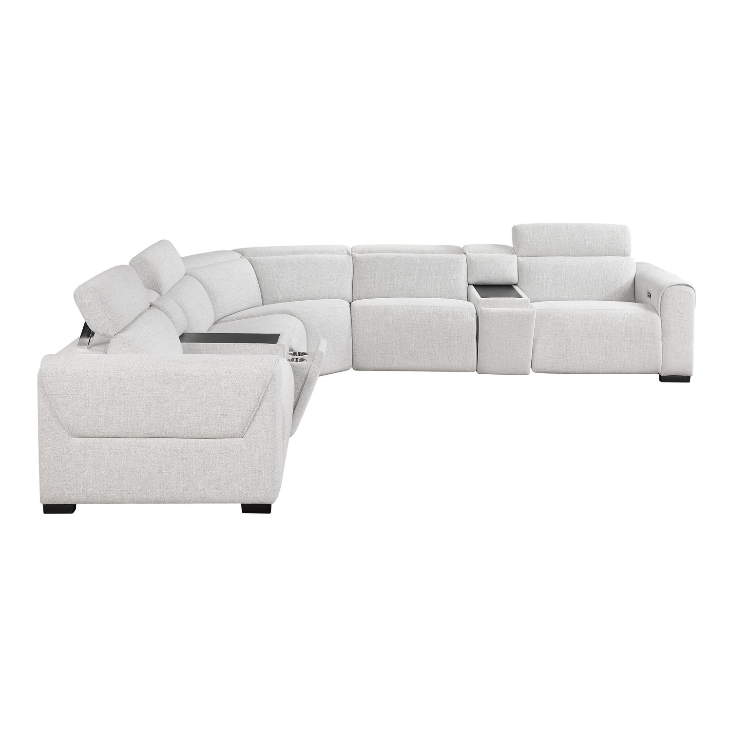 9455CLD*7LRRRPWH (7)7-Piece Modular Power Reclining Sectional with Power Headrests - 9455CLD*7LRRRPWH