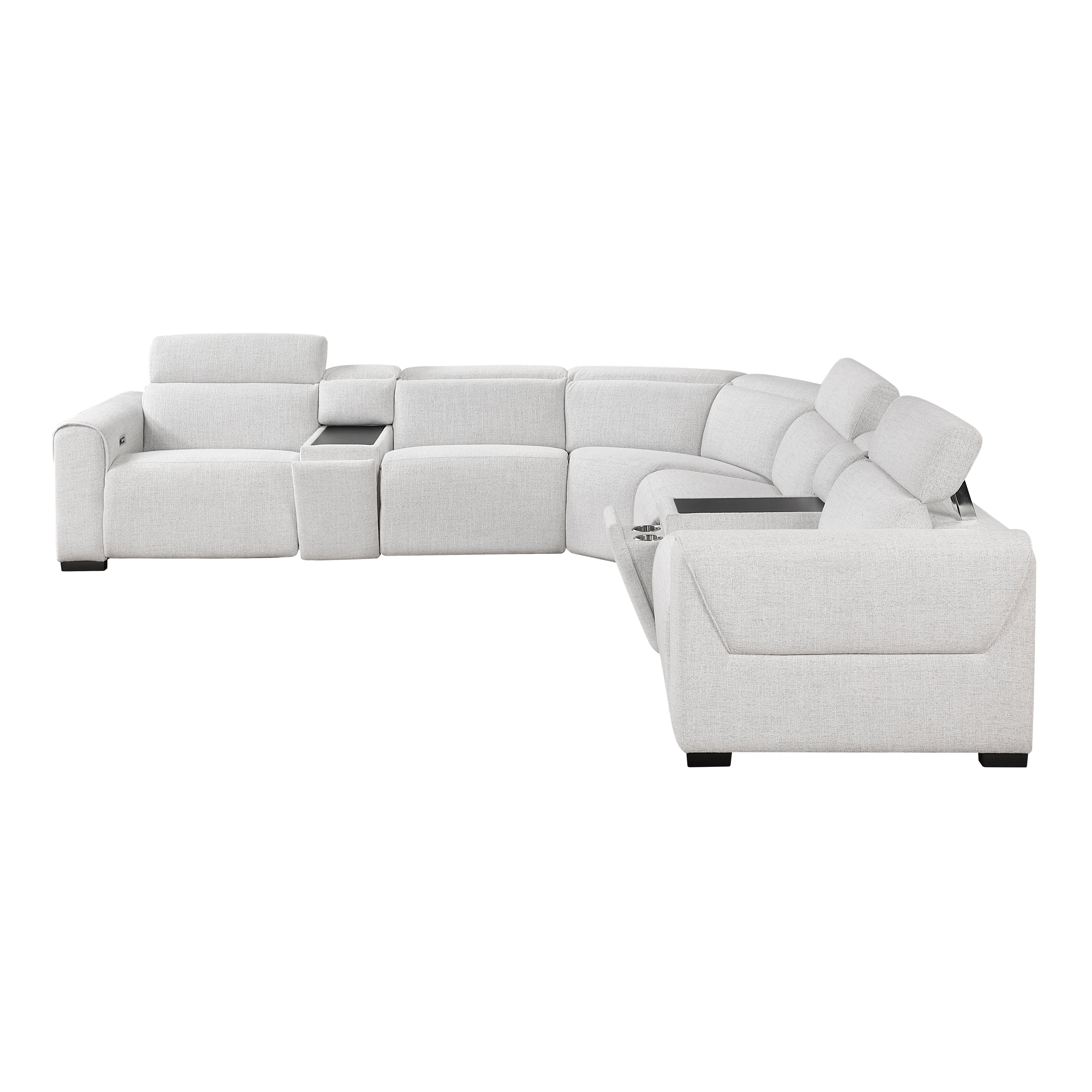 9455CLD*7LRRRPWH (7)7-Piece Modular Power Reclining Sectional with Power Headrests - 9455CLD*7LRRRPWH