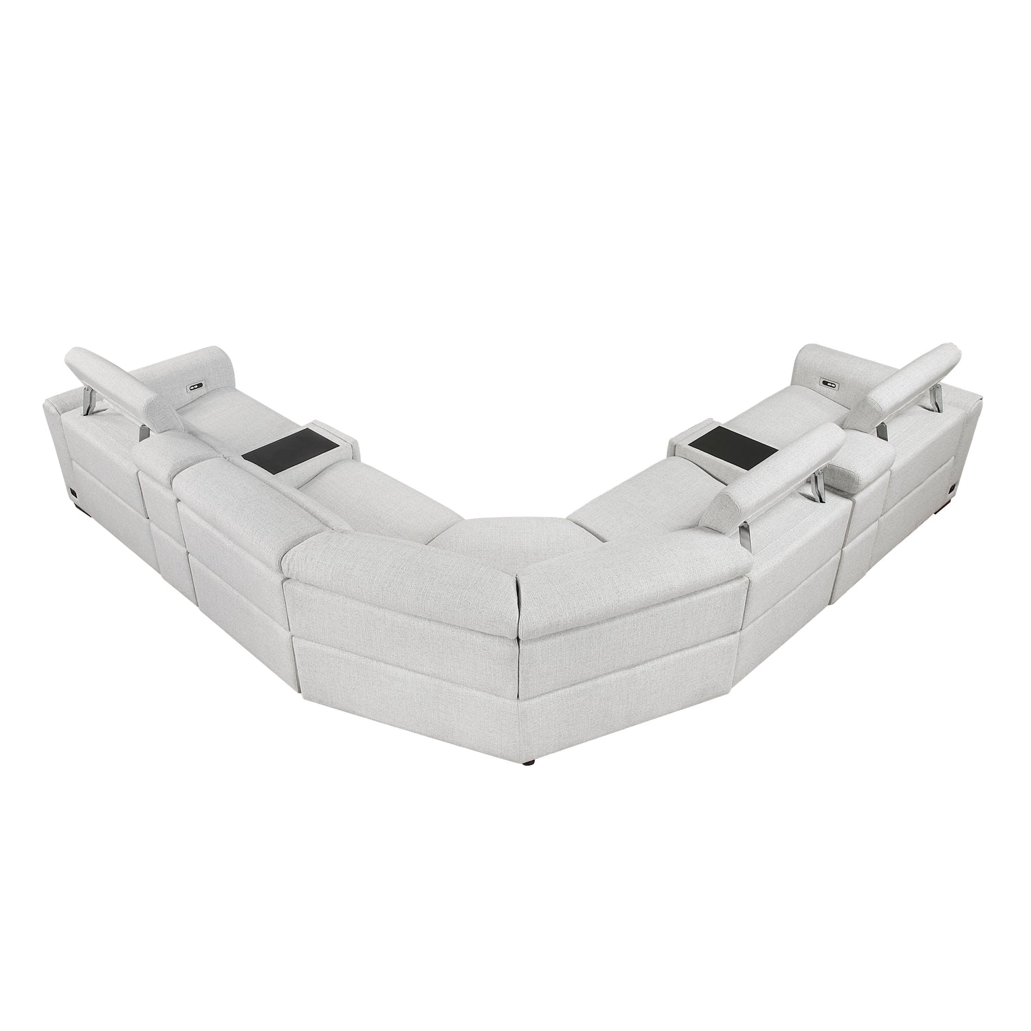 9455CLD*7LRRRPWH (7)7-Piece Modular Power Reclining Sectional with Power Headrests - 9455CLD*7LRRRPWH