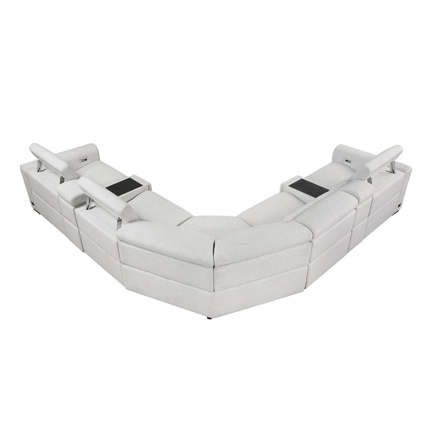 9455CLD*7LRRRPWH (7)7-Piece Modular Power Reclining Sectional with Power Headrests - 9455CLD*7LRRRPWH