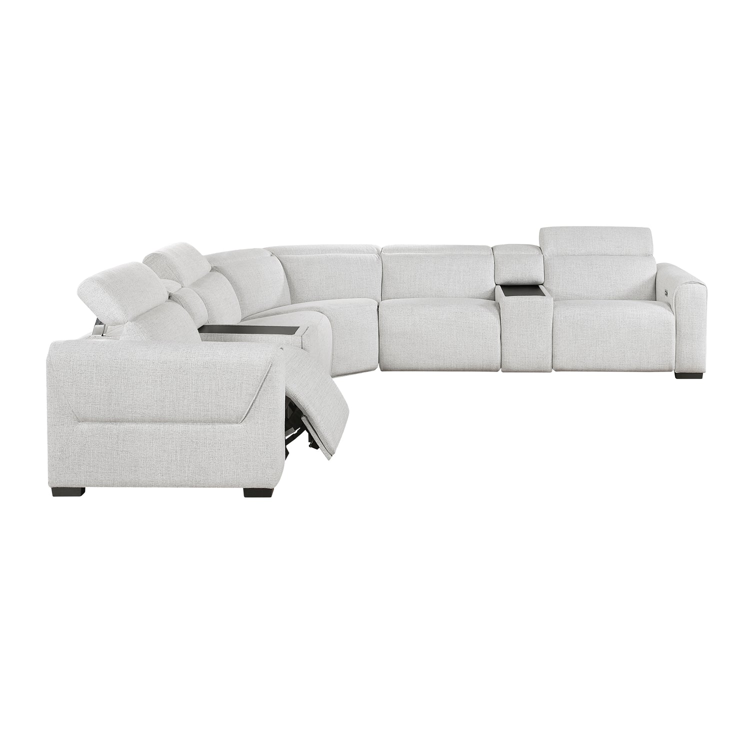 9455CLD*7LRRRPWH (7)7-Piece Modular Power Reclining Sectional with Power Headrests - 9455CLD*7LRRRPWH