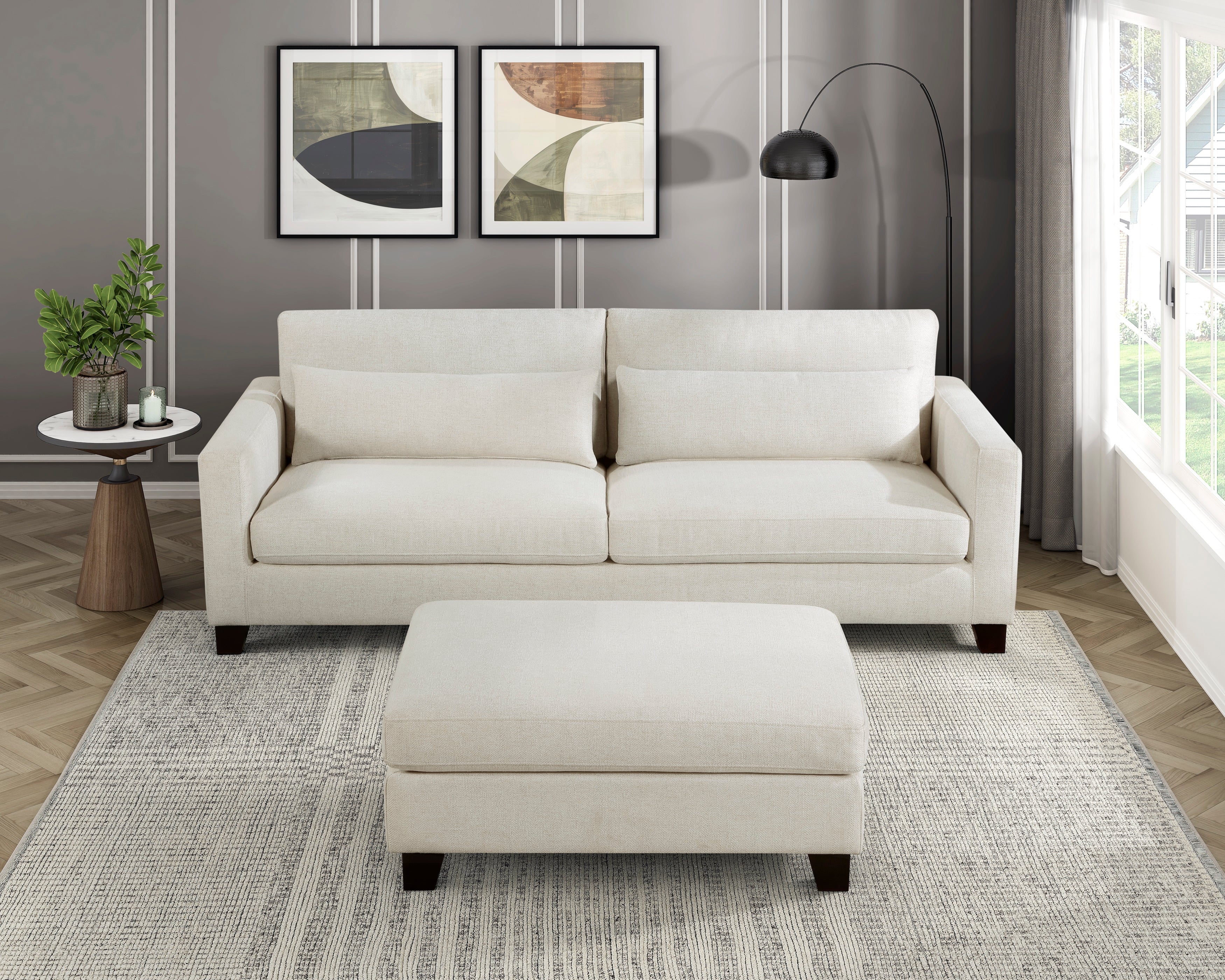 9490BE*2OT 2pc Set: Sofa, Ottoman - 9490BE*2OT