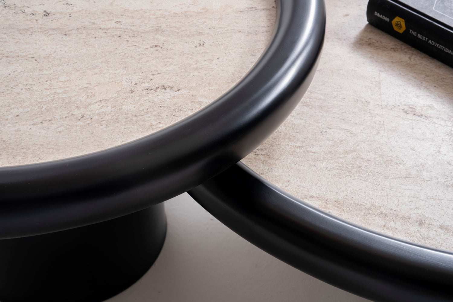 950 Black Travertine 3 Pc Coffee Table Set - 950BLACKT-COFSET