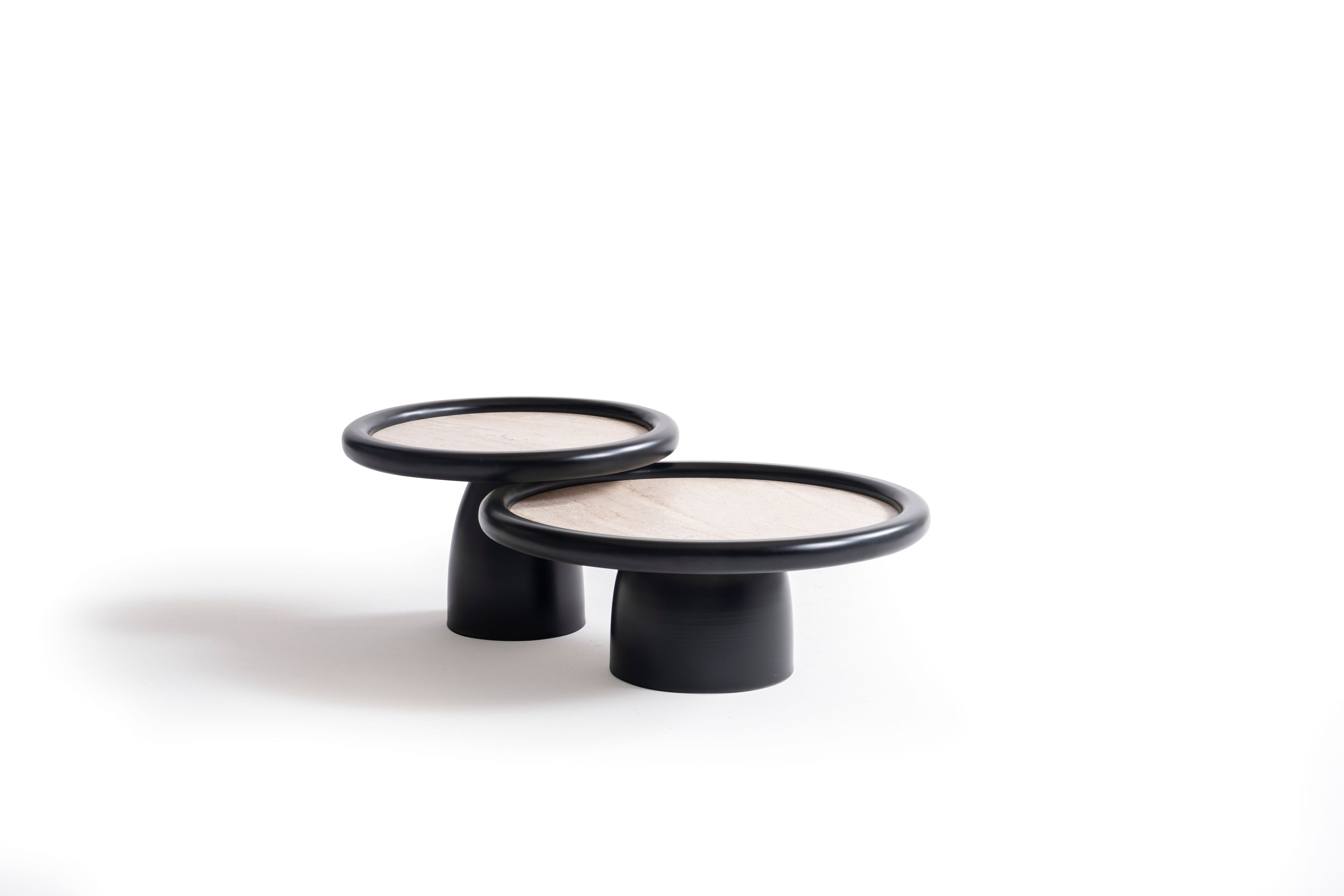 950 Black Travertine 3 Pc Coffee Table Set - 950BLACKT-COFSET