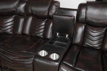 9508DB*SCPW (3)3-Piece Power Reclining Sectional with Consoles, Speakers, Subwoofer and LED Lighting - 9508DB*SCPW
