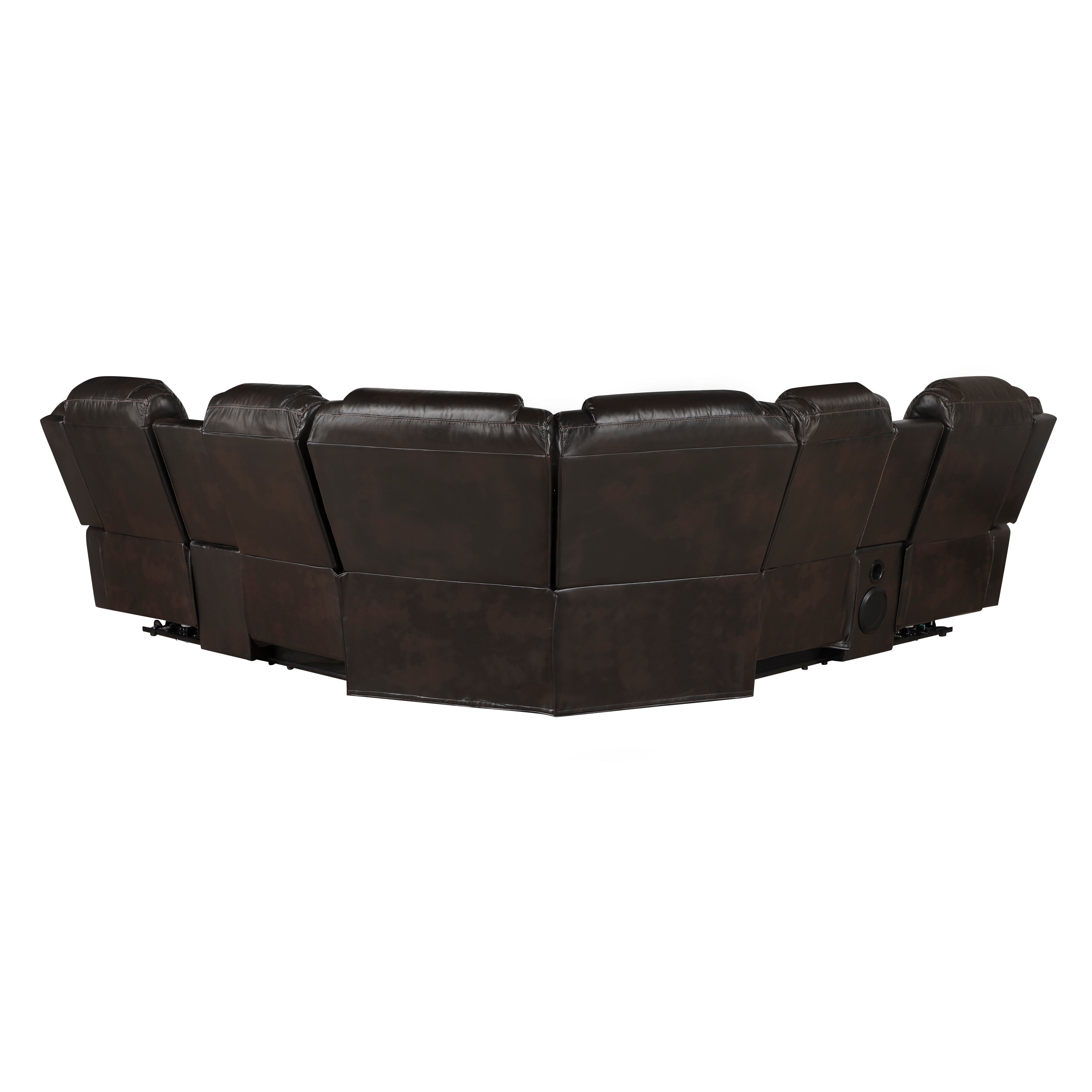 9508DB*SCPW (3)3-Piece Power Reclining Sectional with Consoles, Speakers, Subwoofer and LED Lighting - 9508DB*SCPW