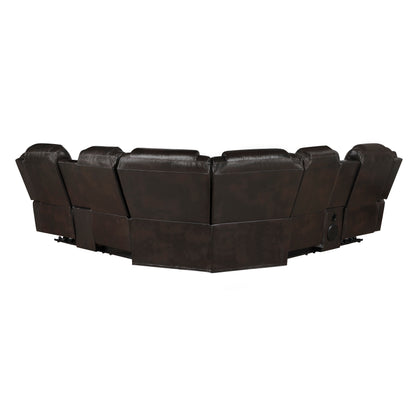 9508DB*SCPW (3)3-Piece Power Reclining Sectional with Consoles, Speakers, Subwoofer and LED Lighting - 9508DB*SCPW