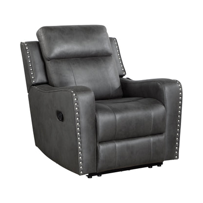 Kellen Smoky Gray Double Reclining Living Room Set from Homelegance - Luna Furniture