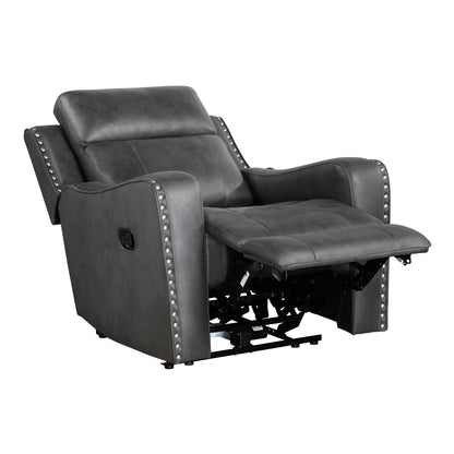 Kellen Smoky Gray Double Reclining Living Room Set from Homelegance - Luna Furniture