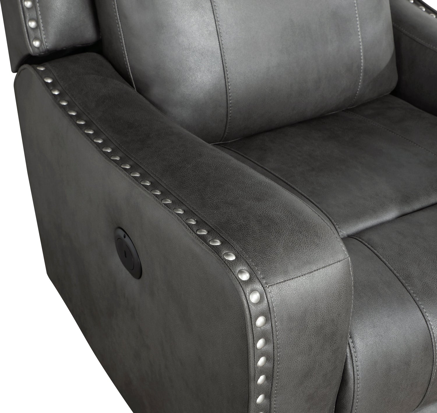 Kellen Smoky Gray Power Double Reclining Living Room Set from Homelegance - Luna Furniture