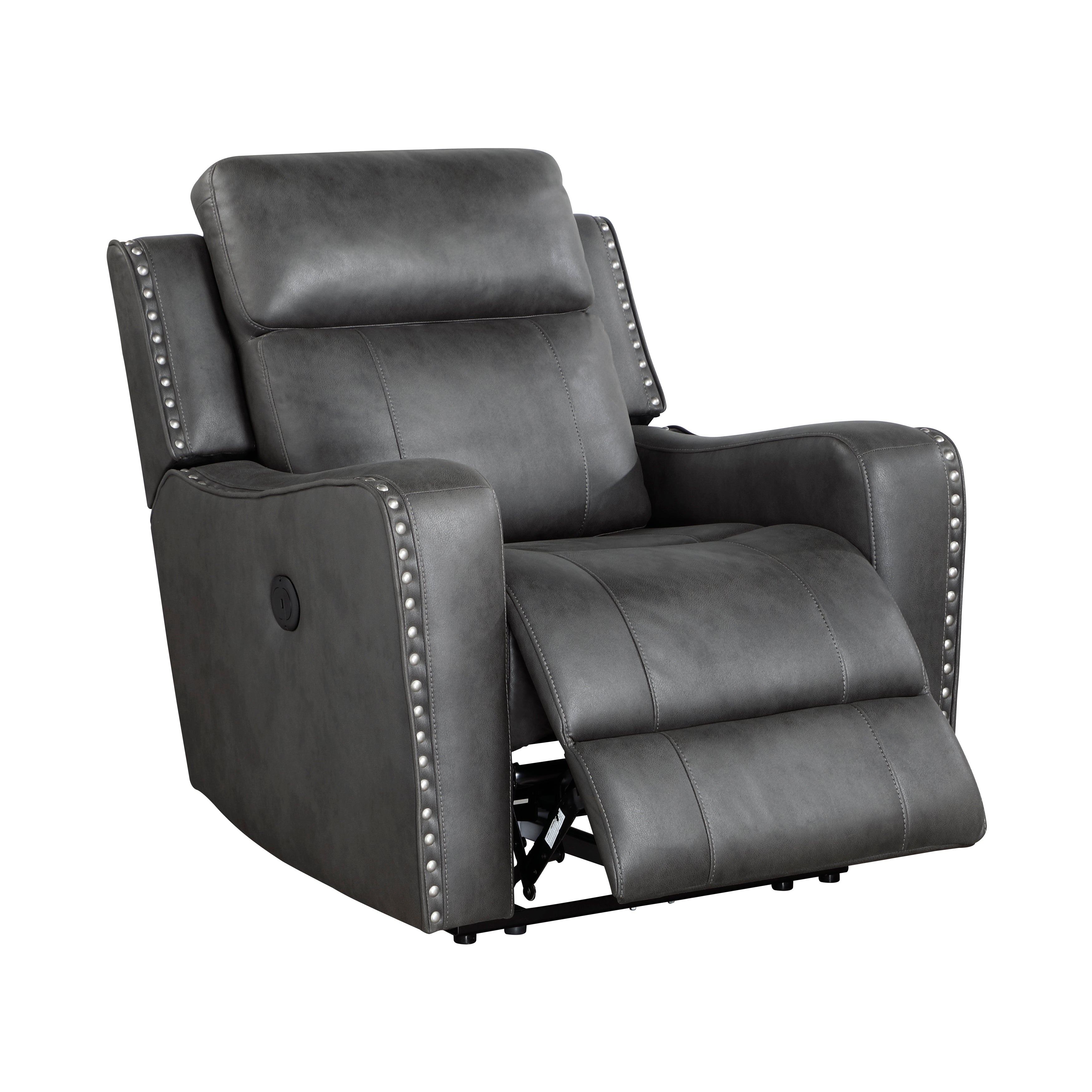 Kellen Smoky Gray Power Double Reclining Living Room Set from Homelegance - Luna Furniture