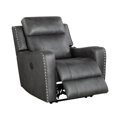 Kellen Smoky Gray Power Double Reclining Living Room Set from Homelegance - Luna Furniture