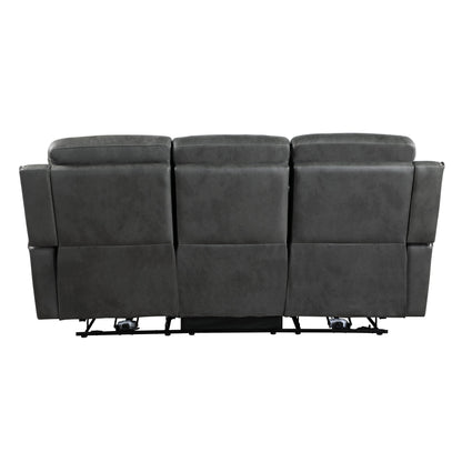 Kellen Smoky Gray Double Reclining Living Room Set from Homelegance - Luna Furniture