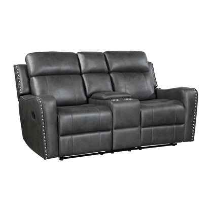 9515DGY*2 2pc Set: Sofa, Love - 9515DGY*2