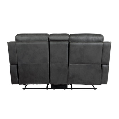 Kellen Smoky Gray Double Reclining Living Room Set from Homelegance - Luna Furniture