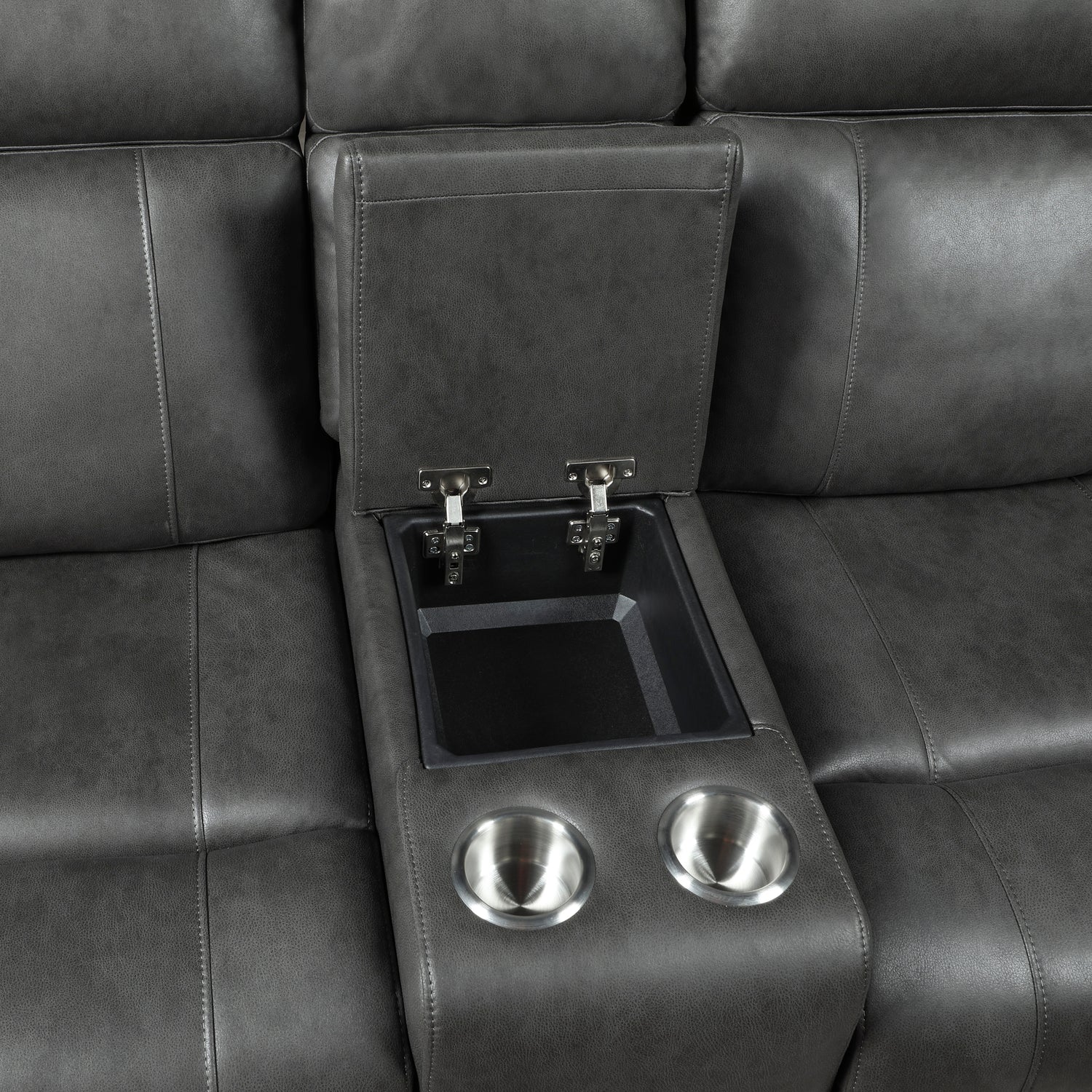 9515DGY-2 Double Reclining Love Seat with Center Console - 9515DGY-2