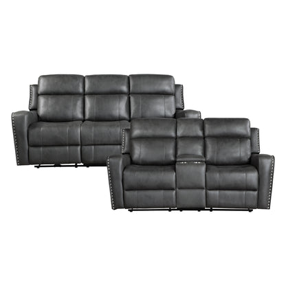 9515DGY*2PW 2pc Set: Sofa, Love (Power) - 9515DGY*2PW