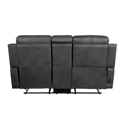 Kellen Smoky Gray Power Double Reclining Living Room Set from Homelegance - Luna Furniture