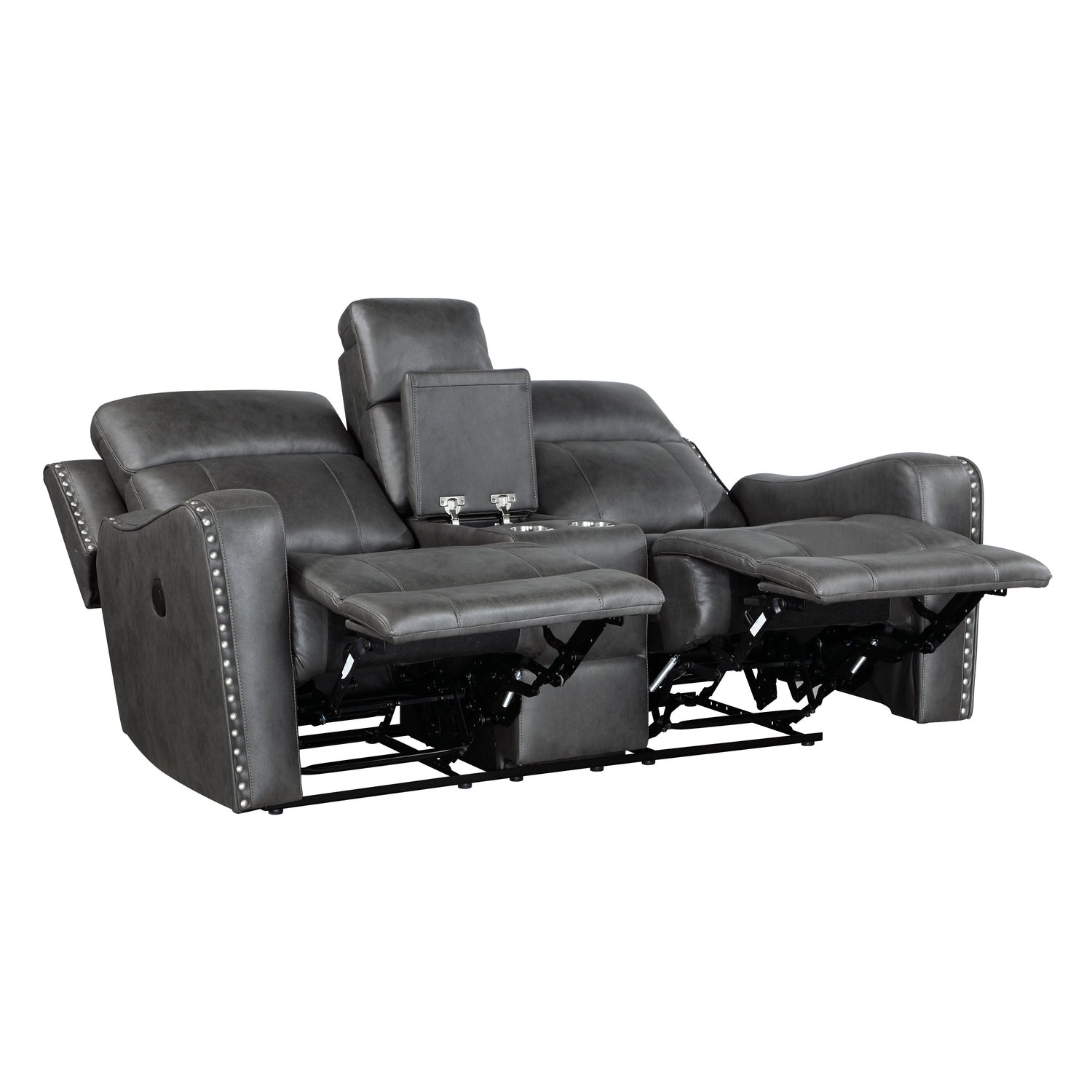 Kellen Smoky Gray Power Double Reclining Living Room Set from Homelegance - Luna Furniture