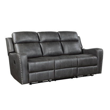 Kellen Smoky Gray Power Double Reclining Living Room Set from Homelegance - Luna Furniture