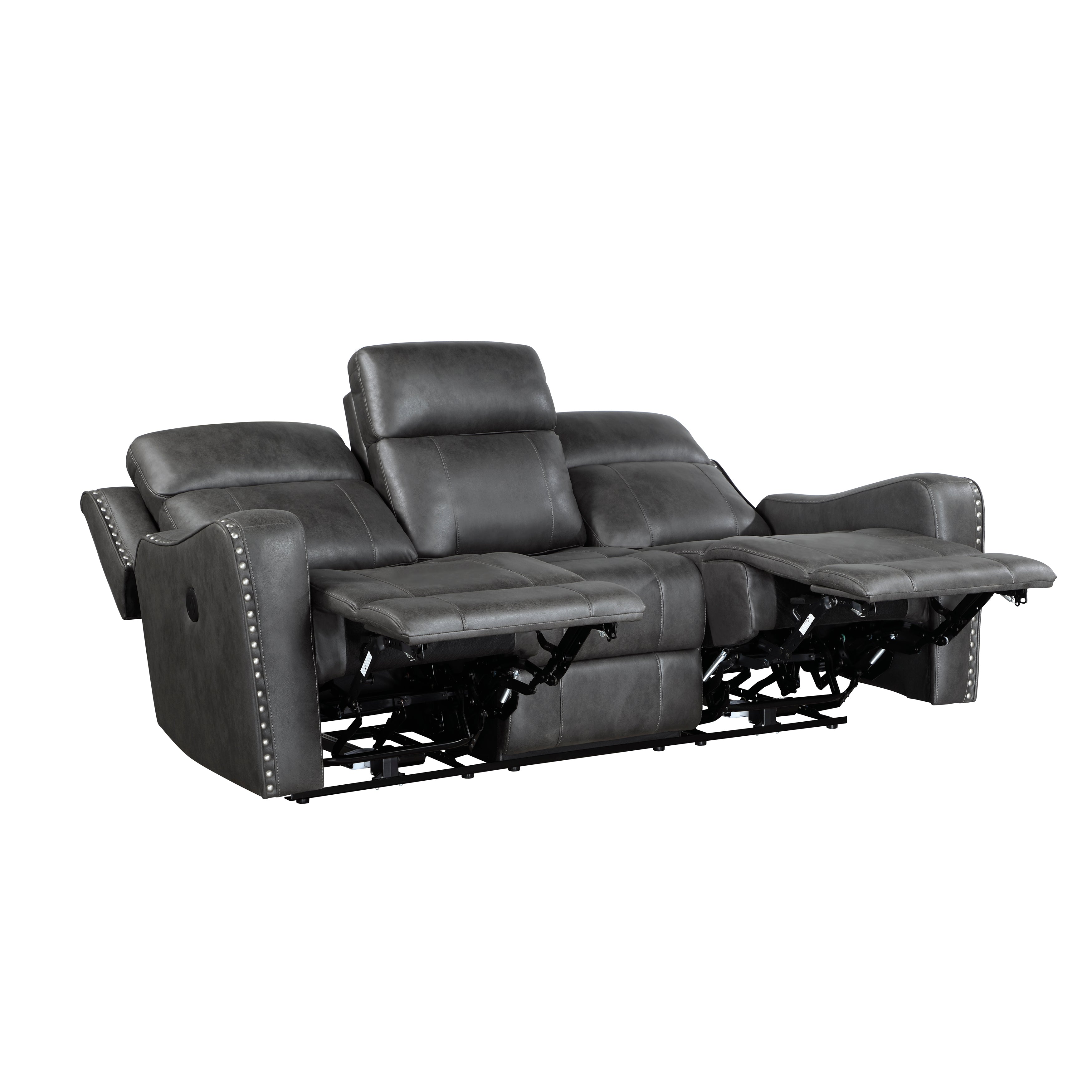 9515DGY-3PW Power Double Reclining Sofa - 9515DGY-3PW